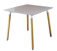 milani home - Thomas - Tavolo da interno - Quadrato - Design Scandinavo - In plastica e legno - Dimensioni 80x80 cm - Colore Grigio - Ideale per tutti tipi di arredo