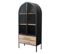 milani home vetrina Industrial in Metallo con Due cassetti cm 81,5 x 40 x 180 h di Design Moderno Industrial cm 81,5 x 40 x 180 h