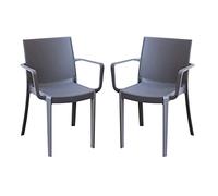 milani home VICTORIA - poltrona in resina impilabile da esterno e interno set da 2