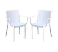 milani home VICTORIA - poltrona in resina impilabile da esterno e interno set da 2