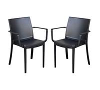 milani home VICTORIA - poltrona in resina impilabile da esterno e interno set da 2