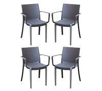 milani home VICTORIA - poltrona in resina impilabile da esterno e interno set da 4