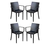 milani home VICTORIA - poltrona in resina impilabile da esterno e interno set da 4