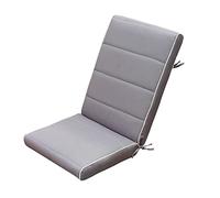 milanihome Cuscino Alto Beige Con Doppia Cucitura Per Sedia O Poltrona Per Esterno Idrorepellenti Resistente All'Acqua (Grigio, M)