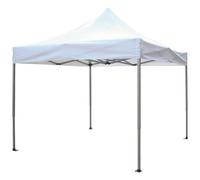 MilaniHome - Gazebo Pieghevole 3 X 3 Professionale In Alluminio Telo Bianco Chiudibile Per Mercato Mercatino Feste Da Esterno Giardino