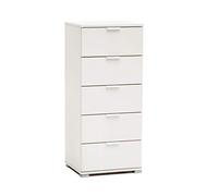 MilaniHome.it - cassettiera 5 cassetti per Soggiorno Cucina Bagno Fatto in Italia cm 45x38x103 HDI coloreBianco
