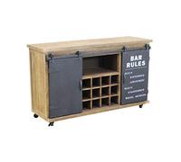 MilaniHome.it - Credenza in Metallo E Legno Industrial Mobile Madia con Portabottiglie di Vino per Arredamento Soggiorno, Sala da Pranzo, Salotto Moderna, Cm 123x41x74 HDI coloreMarrone