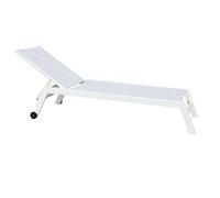 MilaniHome.it - Lettino Sdraio Imbottito Impilabile In Alluminio E Textilene Da Esterno Giardino, Per Ristorante Agriturismo Albergo Hotel, Cm 198x61x34/95 H