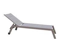 MilaniHome.it - Lettino Sdraio Imbottito Impilabile In Alluminio E Textilene Da Esterno Giardino, Per Ristorante Agriturismo Albergo Hotel, Cm 198x61x34/95 H