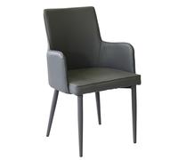 Milani Home MILE poltrona moderna in ecopelle colore Grigio scuro - 35312024