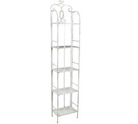 Scaffale 5 ripiani in acciaio bianco antico Cinzia