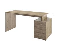 MilaniHome.it - scrivania di Design per Studio Moderna con cassetti 139x60x76 HDI coloreRovere Grigio