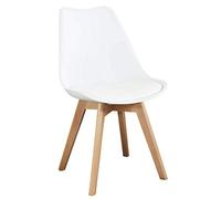 MilaniHome.it - Sedia Moderna Di Design Imbottita Bianca Con Gambe In Legno Per Sala Da Pranzo Cucina Ufficio
