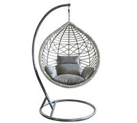 MilaniHome.it - Sedia Sospesa Poltrona A Dondolo Intrecciato In Rattan Per Casa E Giardino Con Cuscino