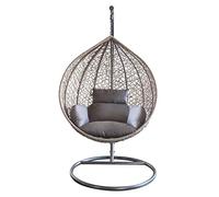 MilaniHome.it - Sedia Sospesa Poltrona A Dondolo Intrecciato In Rattan Per Casa E Giardino Con Cuscino