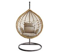 MilaniHome.it - Sedia Sospesa Poltrona A Dondolo Intrecciato In Rattan Per Casa E Giardino Con Cuscino