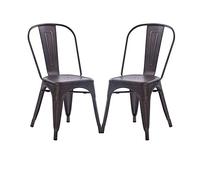 MilaniHome.it - Set Di 2 Sedie Moderne Di Design Joseph Mathieu In Metallo Grigio Per Arredo Interno Casa Cucina Sala Da Pranzo Studio Ristorante Pizzeria Bar, Cm 53x45x85 H