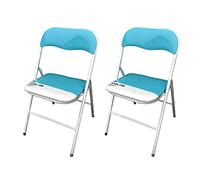 MilaniHome.it - Set di 2 Sedie Slim Pieghevoli Blu Color 637 con Comoda Imbottitura nella Seduta per Ospiti, Ufficio, Casa, Campeggiodi coloreBlu
