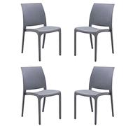 VOLGA - sedia da giardino in plastica set da 4