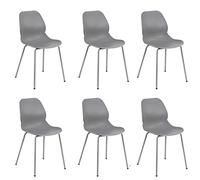 MilaniHome.it - Set Di 6 Sedie Per Sala Da Pranzo In Plastica Polipropilene Alta Resistenza Qualità Di Design Moderno Stile Minimalista Da Cucina, Cm 46x54x84 H