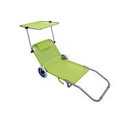 spiaggina prendisole pieghevole con ruote e tettuccio colore casuale cm 145 x 52 x 62 h