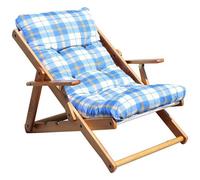 MilaniHome - Poltrona Sdraio 3 Posizioni Blu Con Cuscino Per Interno, Veranda Salotto Sdraio Portico