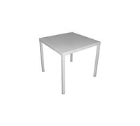 MilaniHome Tavolo Quadrato Fisso in Ferro Bianco 80 X 80 per Esterno Giardino, Portico, Ristorante, Gelateria Bar Hotel Albergo