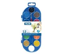 MILANO 80011 Astuccio da 12 Acquerelli ÃƒËœ30 mm + 101 Pennello - Mixtable - Colori assortiti NEW