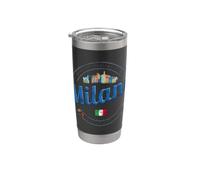 Milano con skyline Italia moda vintage Lombardia souvenir Bicchiere termico in acciaio inox doppia parete