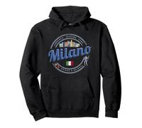 Milano con Skyline Italia Moda Vintage Lombardia Souvenir Felpa con Cappuccio