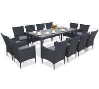 Milano/Grenada 12 mobili da giardino in technorattan con grande tavolo Garden Point antracite