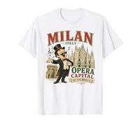 Milano, Italia - Capitale dell'Opera - Logo Mascotte Vintage Maglietta