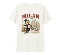 Milano, Italia - Capitale dell'Opera - Logo Mascotte Vintage Maglietta Premium