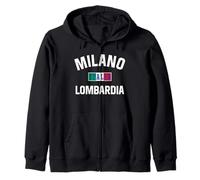 Milano Italia Lombardia Bandiera Italiana Felpa con Cappuccio