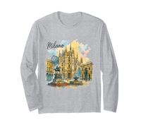 Milano Italia Viaggi Classici di Tutti i Giorni Maglia a Manica