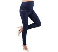 Milano - Jeans Premaman Donna Basic, Super Elasticizzato e Comodo, Pantaloni Skinny, Abbigliamento per Ogni Fase della Gravidanza (40 - XS, Denim)