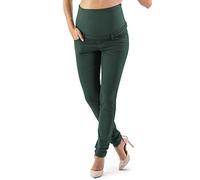Milano - Jeans Premaman Donna Basic, Super Elasticizzato e Comodo, Pantaloni Skinny, Abbigliamento per Ogni Fase della Gravidanza - Made in Italy (44 - M, Verde)