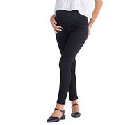 Milano - Jeans Premaman Donna Basic, Super Elasticizzato e Comodo, Pantaloni Skinny, Abbigliamento per Ogni Fase della Gravidanza (Nero, S)