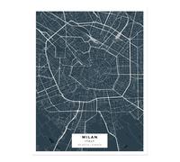 Milano Mappa Arte della Parete Design Urbano Moderno Minimalista St