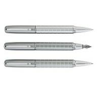 Milano - penna stilografica M e piume grigio opaco argento Set di regalo