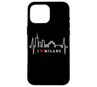 Milano Skyline Battito del Cuore L'Italia Amo Milano Custodia per iPhone 16 Pro Max