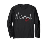 Milano Skyline Battito del Cuore L'Italia Amo Milano Maglia a Manica