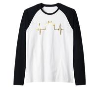 Milano Skyline Battito del Cuore L'Italia Amo Milano Maglia con Maniche Raglan