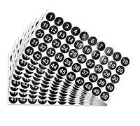 milaosk 10 Fogli Nero Adesivi Numeri in Vinile 1 a 50 Adesivi Numerici Consecutivi Per Scatole Di Immagazzinaggio, Armadietti, Interni Ed Esterni 2.5cm Etichette Autoadesive