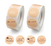 milaosk 100 Pezzi Adesivi Natalizi,Etichette Adesive Natalizie Rotonde Sticker Rotoli Etichette Adesive Buon Natale Adesivi per Etichette Regalo Natalizie per Scatole Regalo Decorative,Buste
