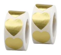 milaosk 1000 Pezzi Adesivi a Forma di Cuore Dorato 25 mm Autoadesivo Cuori Adesivi Piccoli Impermeabili Etichette Decorazioni per Matrimonio San Valentino Regali Scrapbooking Buste