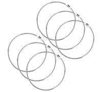 milaosk 6 portachiavi grande 120 mm, anello portachiavi versatile in metallo, anello portachiavi fai da te con estremità aperta per conservare il cerchio di carte di attività (argento), argento,