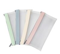 milaosk Astuccio Trasparente,4 Pezzi Astuccio con Cerniera Piccoli,Astuccio Impermeabile per Studenti,Borsa Cosmetica Portatile da Viaggio Forniture per Ufficio e Cancelleria per Studenti