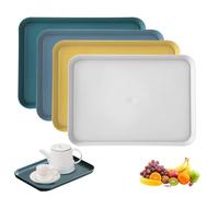 milaosk Vassoio Plastica Rettangolare,4 Pezzi Vassoio da Portata Vassoio da Cucina Antiscivolo Piccolo Vassoi Fast Food per Caffetteria, Bar, Cucine, Sala da Pranzo, 24x 17,5 x 1,7 cm