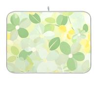 Mild and Fresh Flower Lemon Yellow Light Green Tappetino resistente al calore Tappetino per asciugare i piatti Tappetino per asciugare i piatti Extra Large 18 x 24